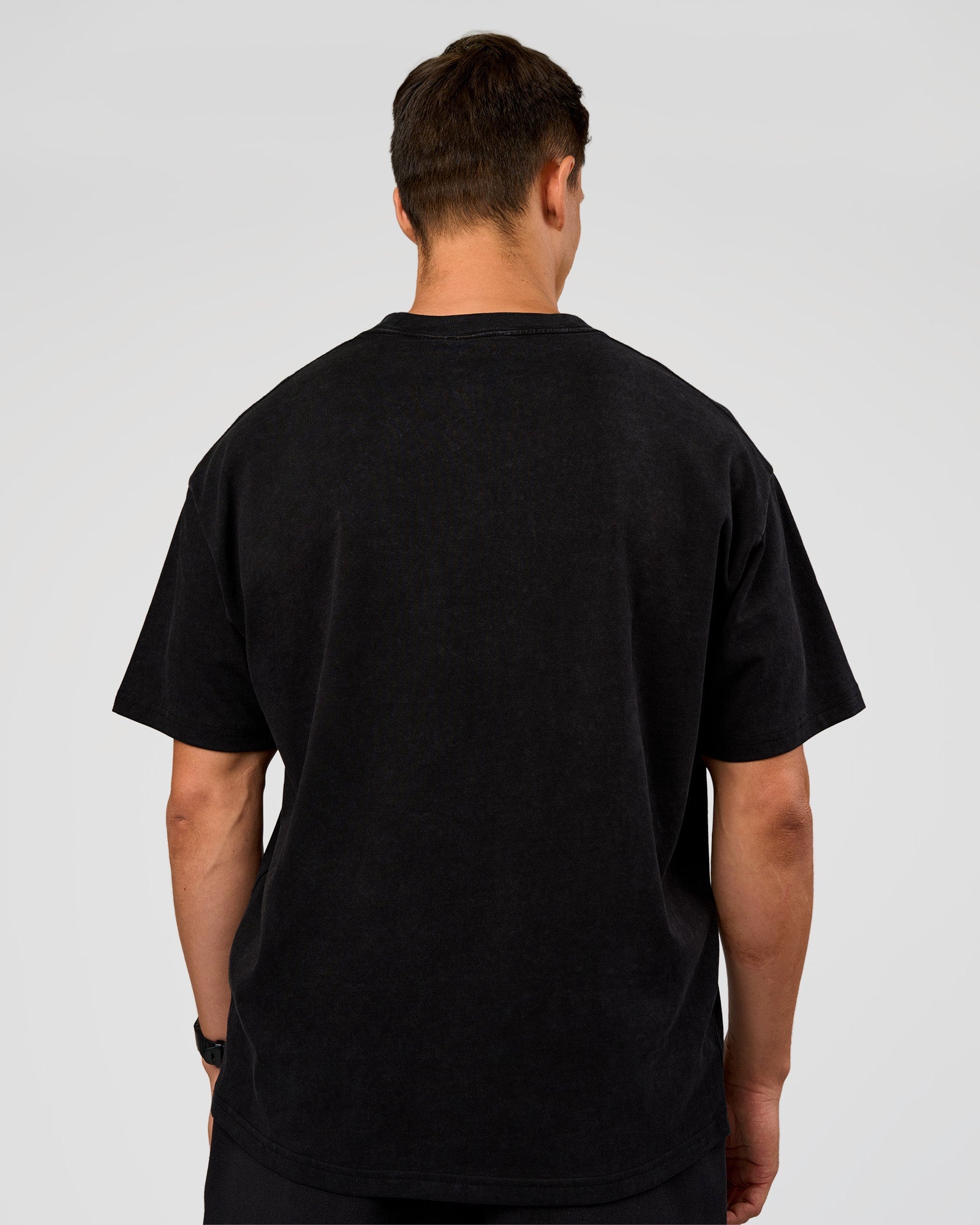 Offset Heavyweight Unisex Oversized Tee - Black Washed-Castlerock