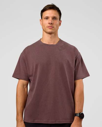 Offset Heavyweight Unisex Oversized Tee - Cocoa Powder-Cocoa Powder