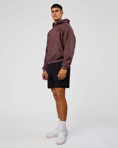 Static Grit Unisex Boxy Hoodie - Cocoa Powder-Hot Chocolate