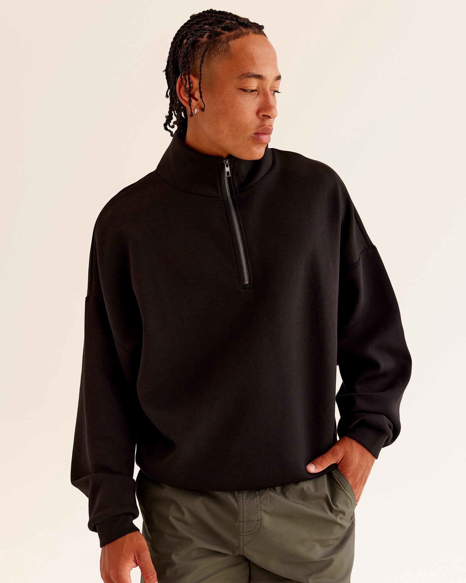AfterDark ZeroCrease Quarter Zip - Black