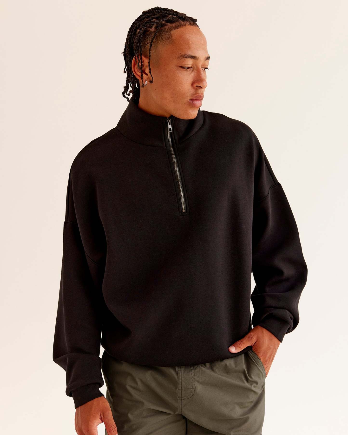AfterDark ZeroCrease Quarter Zip - Black