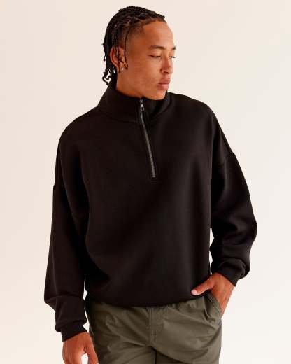 AfterDark ZeroCrease Quarter Zip - Black