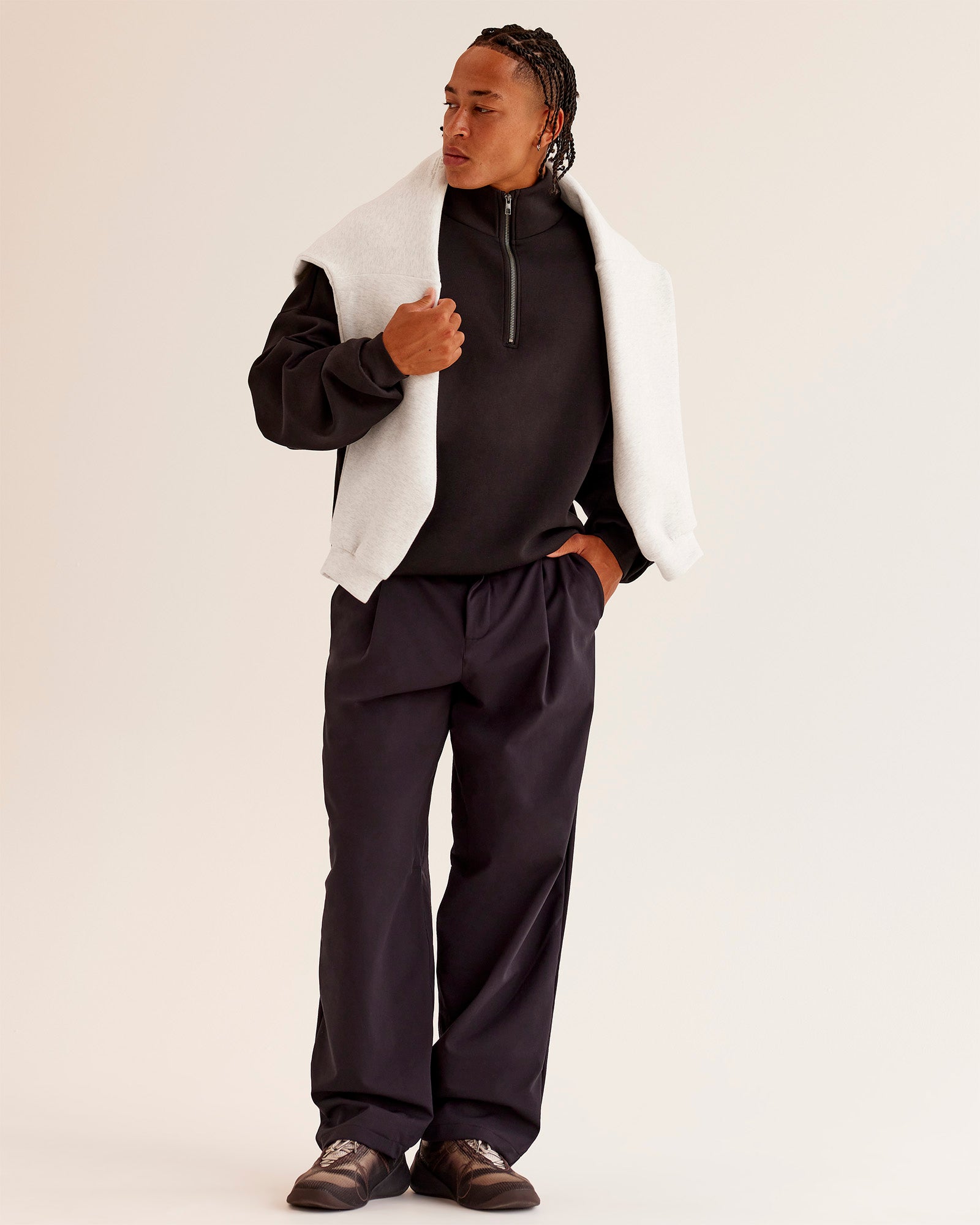 AfterDark ZeroCrease Quarter Zip - Black
