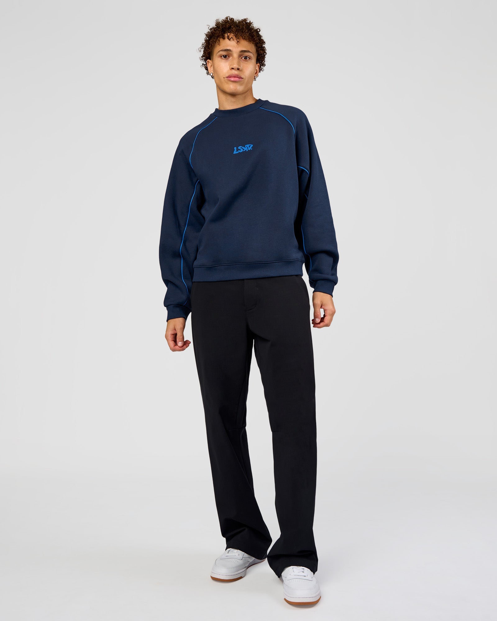 Axis Boxy Crew Sweater - Future Navy-Palace Blue