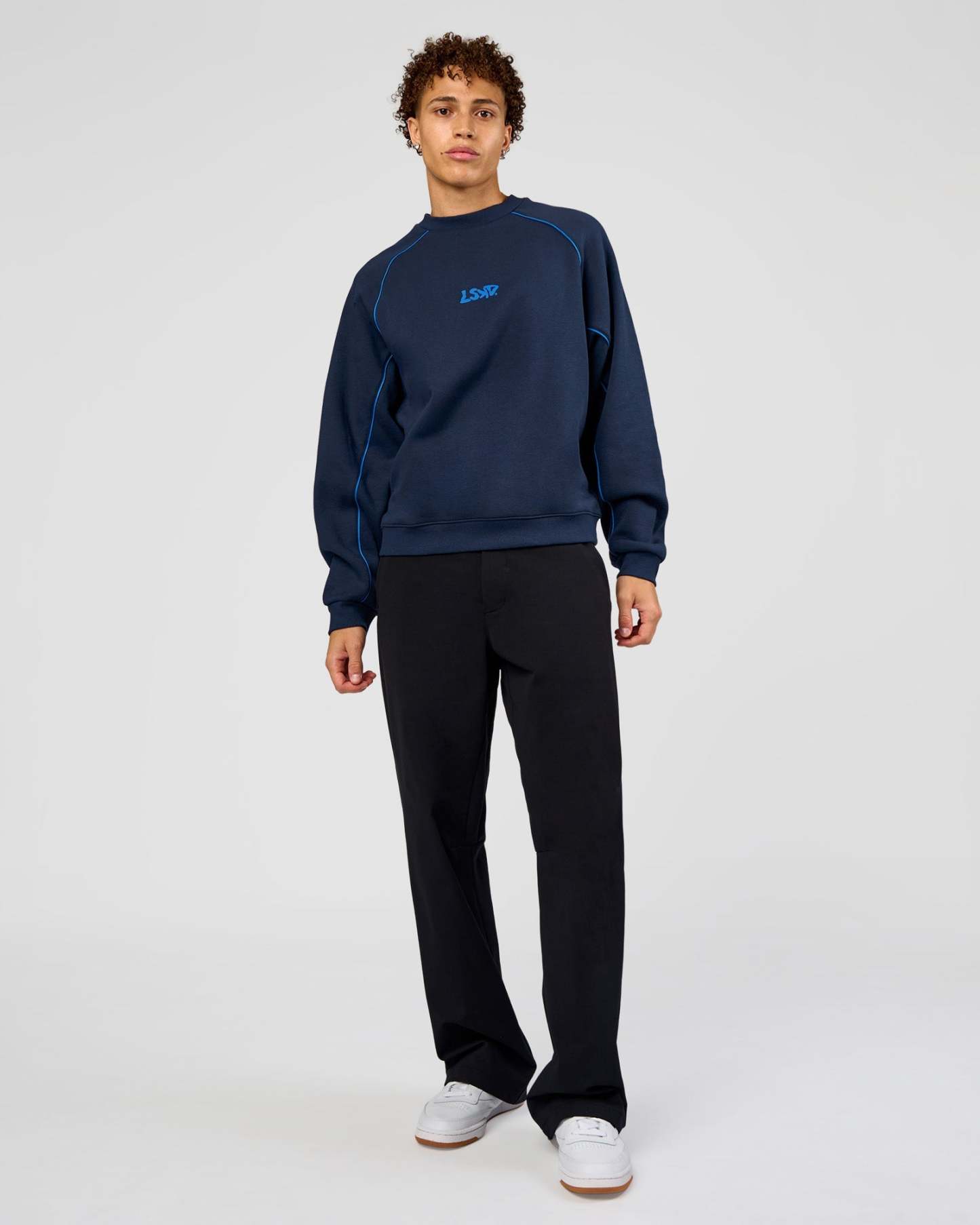 Axis Boxy Crew Sweater - Future Navy-Palace Blue