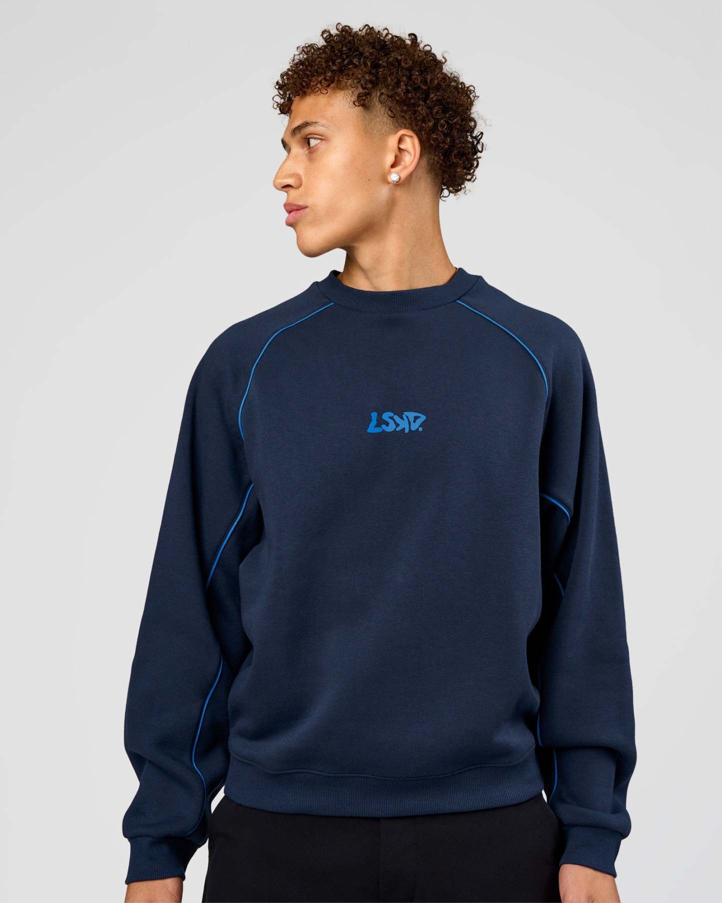 Axis Boxy Crew Sweater - Future Navy-Palace Blue