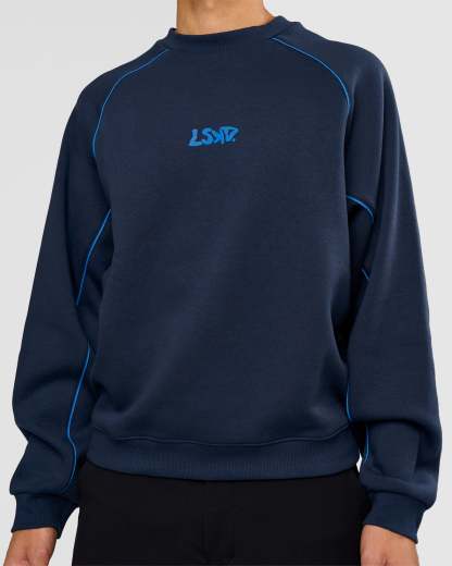 Axis Boxy Crew Sweater - Future Navy-Palace Blue