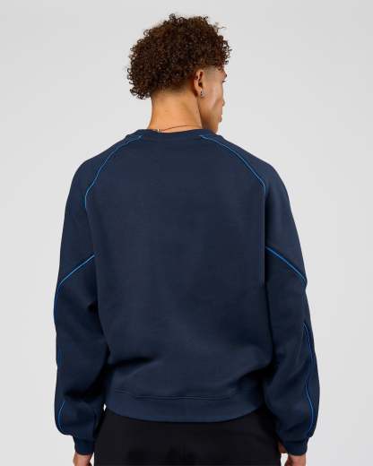 Axis Boxy Crew Sweater - Future Navy-Palace Blue