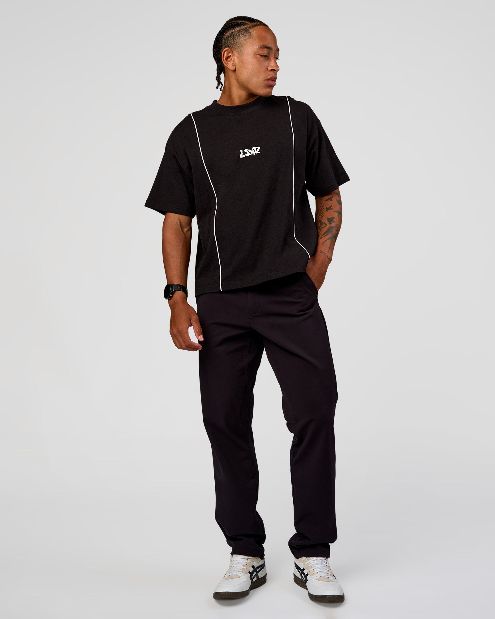 Axis Heavyweight Oversized Boxed Tee - Black-White