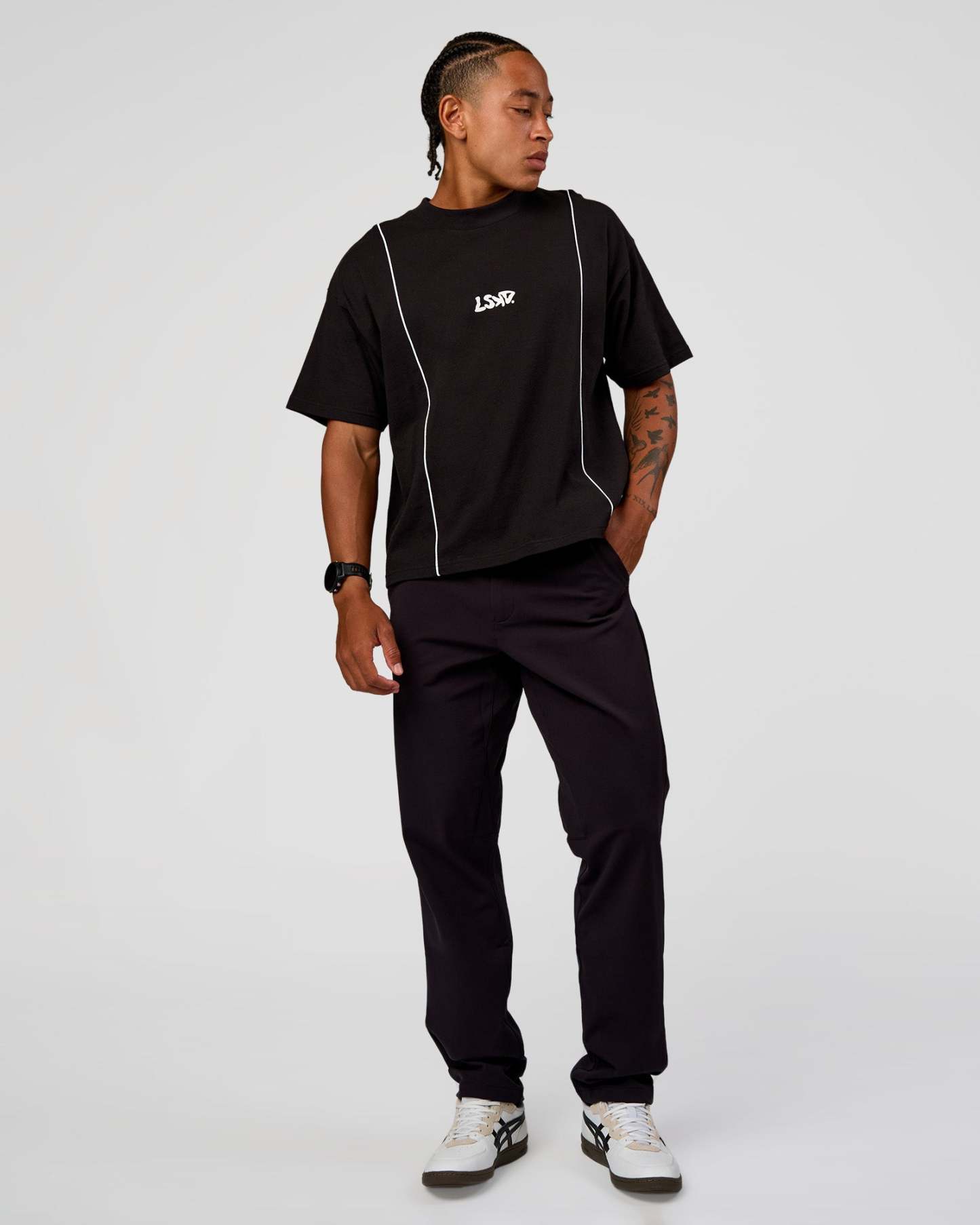 Axis Heavyweight Oversized Boxed Tee - Black-White