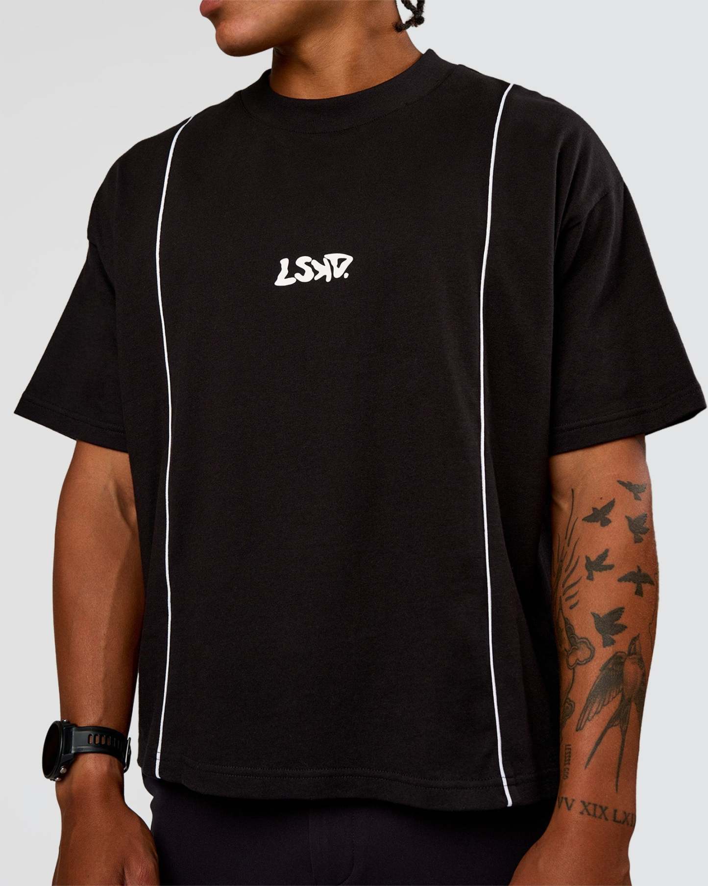 Axis Heavyweight Oversized Boxed Tee - Black-White