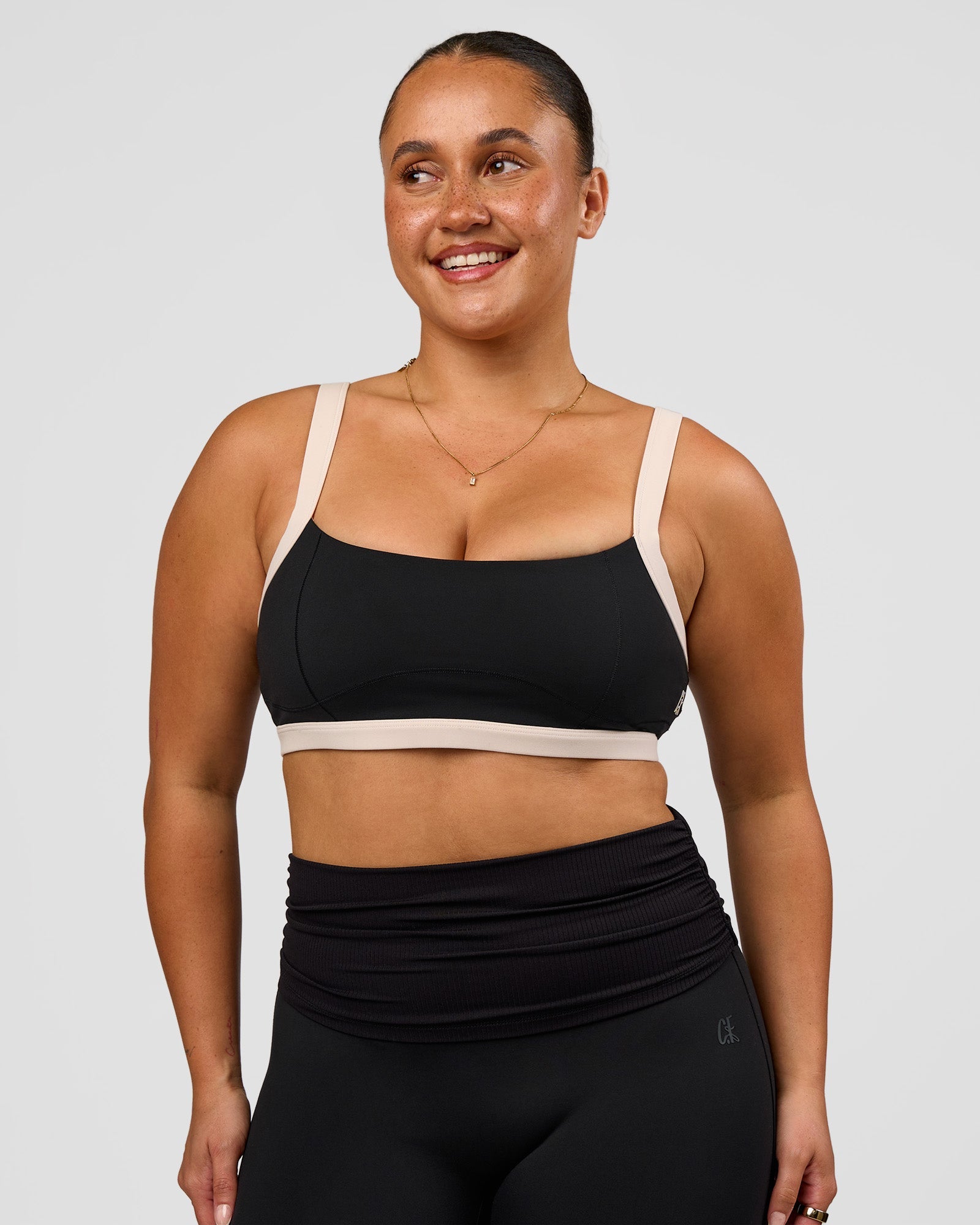 CF Move Through It Sports Bra - Black-Clay