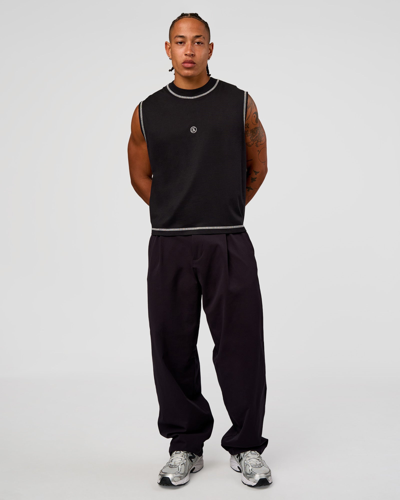 CF Unisex Oversized Heavyweight Boxed Tank - Black-CF X LSKD Sport