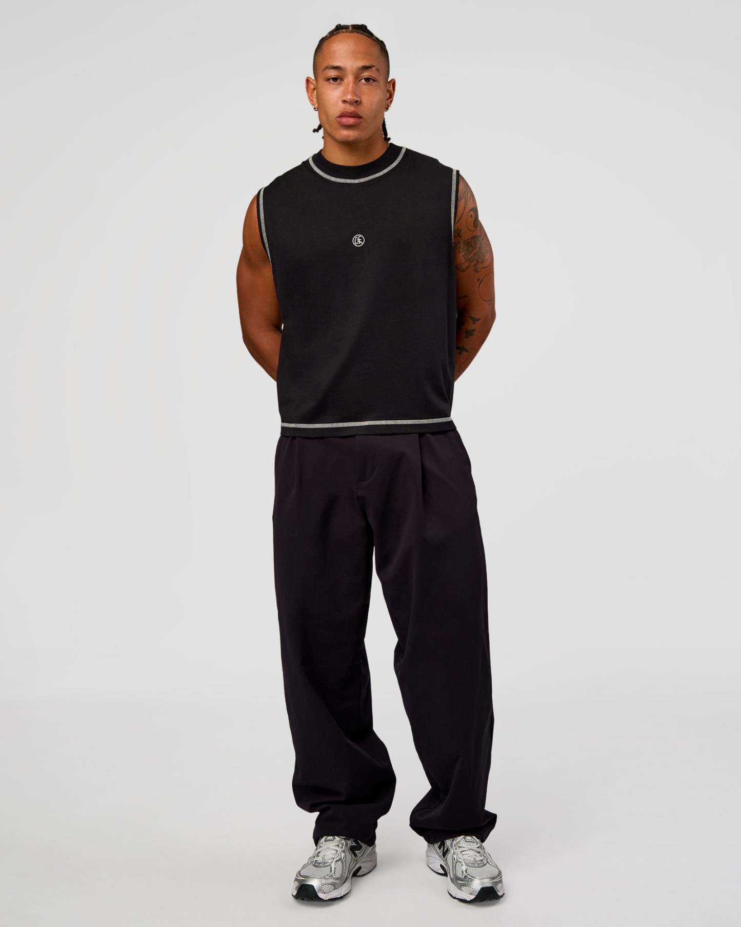 CF Unisex Oversized Heavyweight Boxed Tank - Black-CF X LSKD Sport
