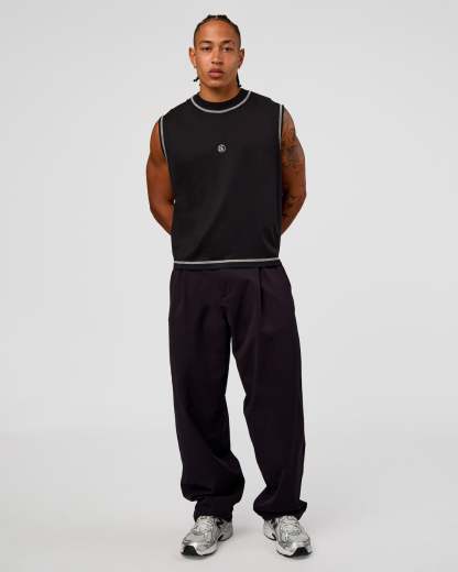 CF Unisex Oversized Heavyweight Boxed Tank - Black-CF X LSKD Sport