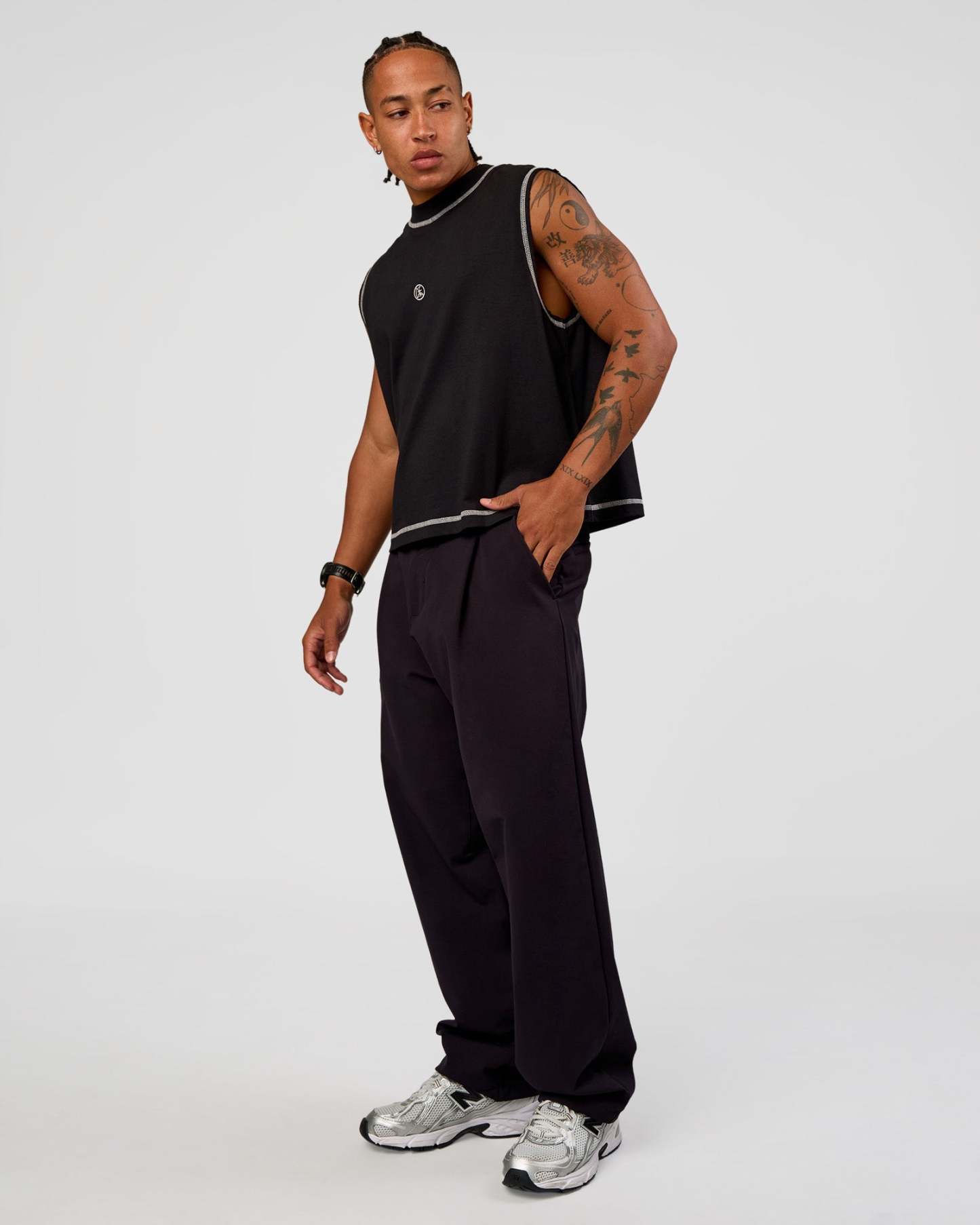 CF Unisex Oversized Heavyweight Boxed Tank - Black-CF X LSKD Sport