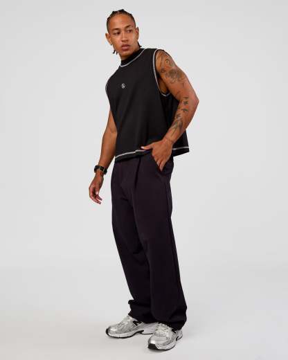 CF Unisex Oversized Heavyweight Boxed Tank - Black-CF X LSKD Sport