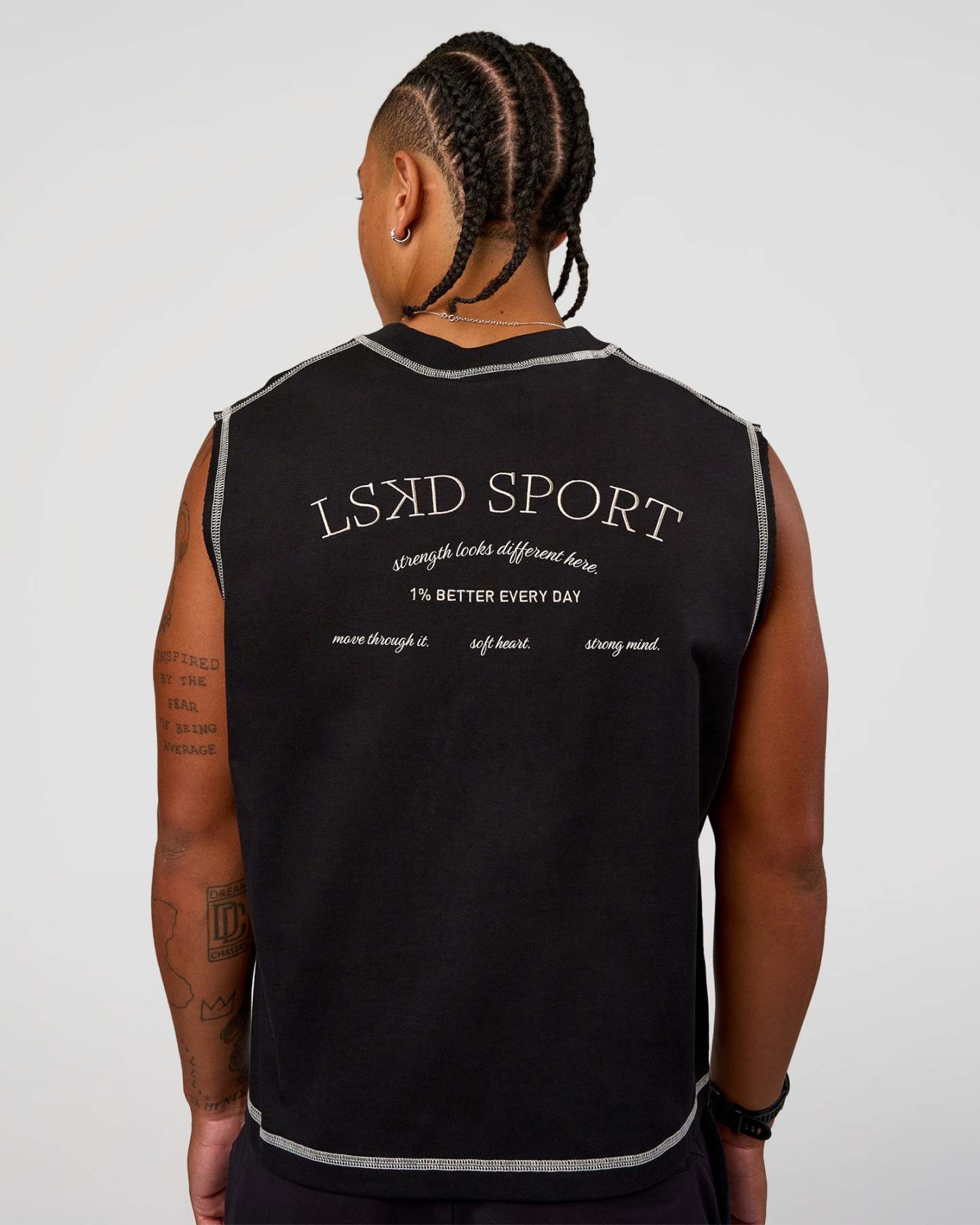 CF Unisex Oversized Heavyweight Boxed Tank - Black-CF X LSKD Sport