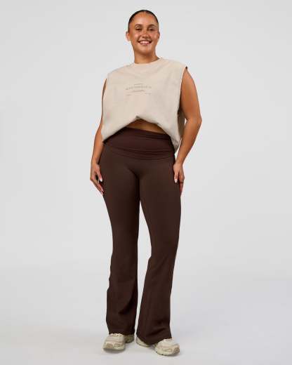 CF Fold Over High-Rise Flared Legging - Hot Chocolate