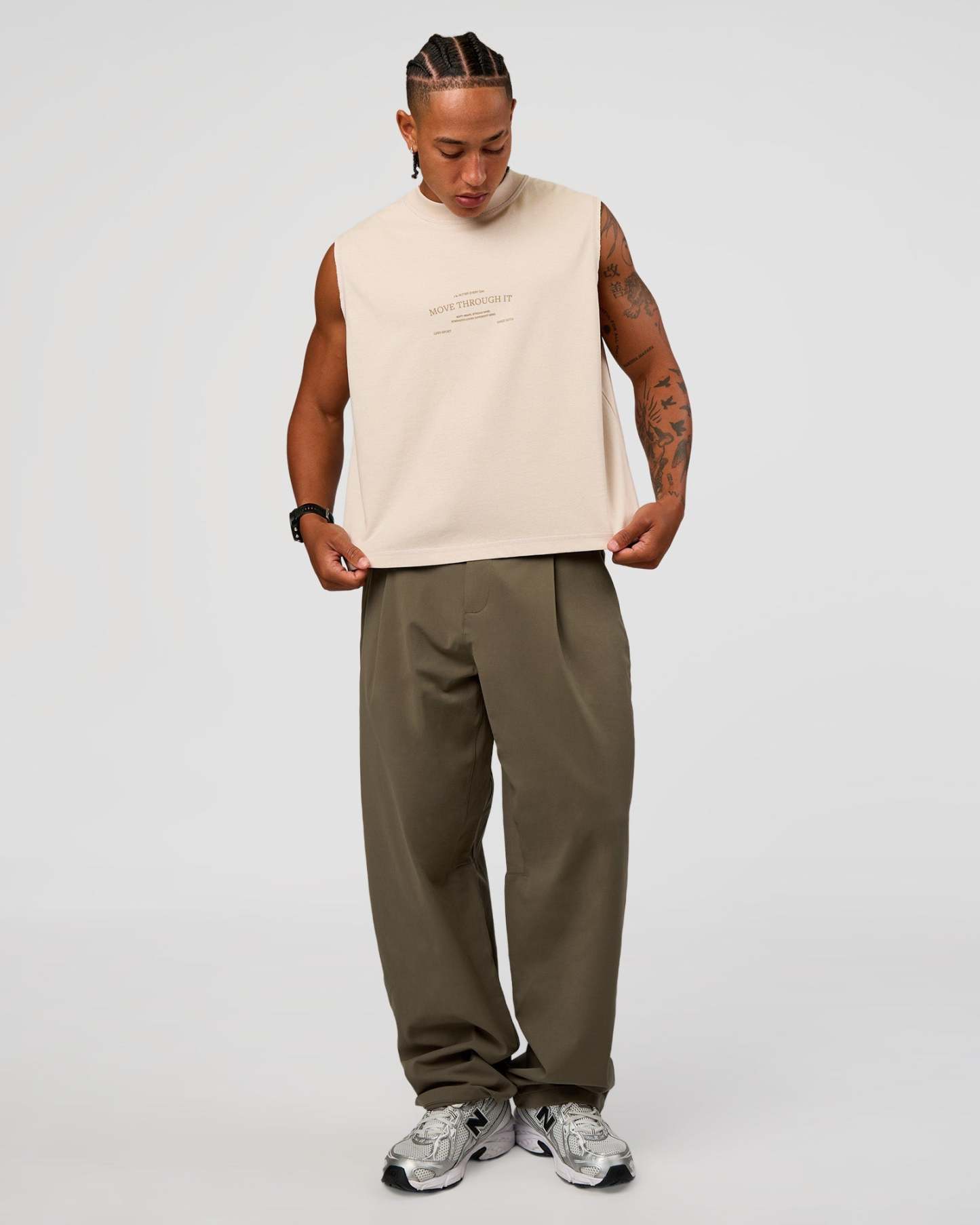 CF Unisex Oversized Heavyweight Boxed Tank - Clay-CF Move Through It