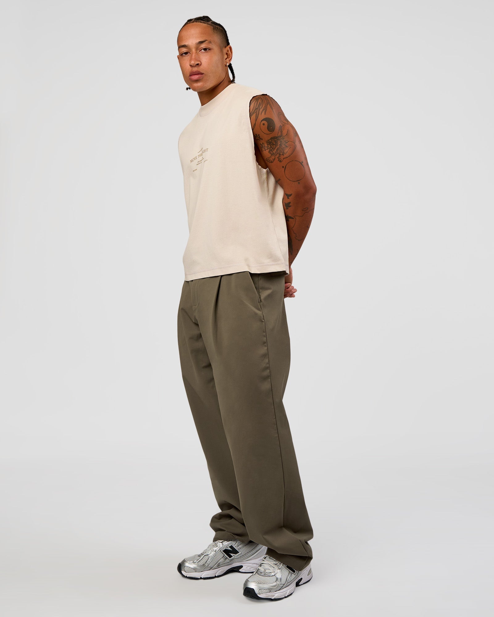 CF Unisex Oversized Heavyweight Boxed Tank - Clay-CF Move Through It
