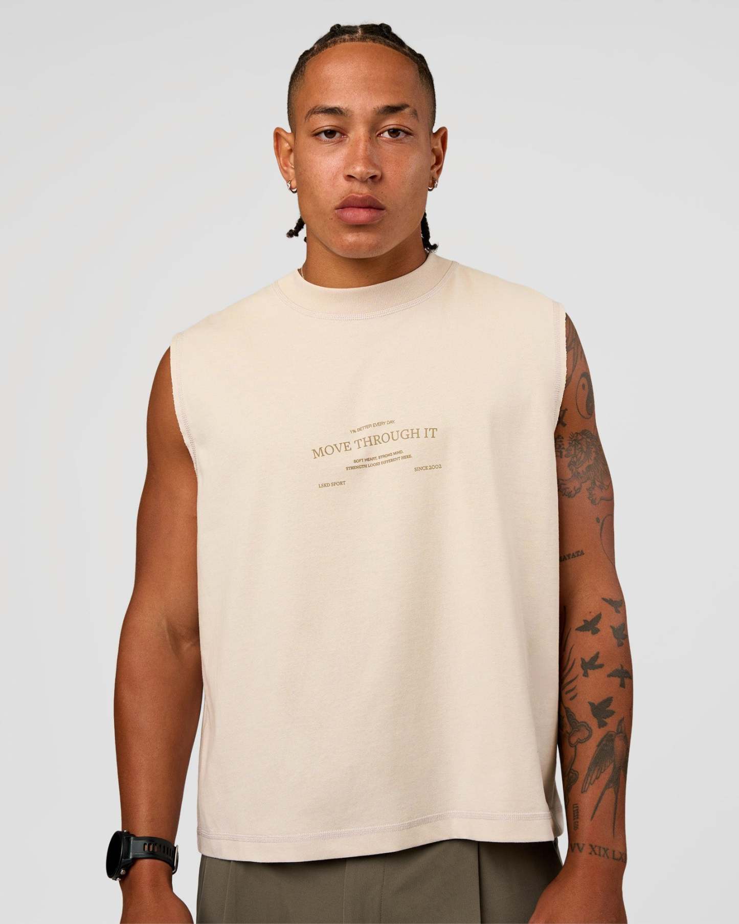 CF Unisex Oversized Heavyweight Boxed Tank - Clay-CF Move Through It