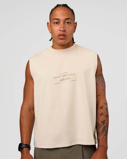 CF Unisex Oversized Heavyweight Boxed Tank - Clay-CF Move Through It