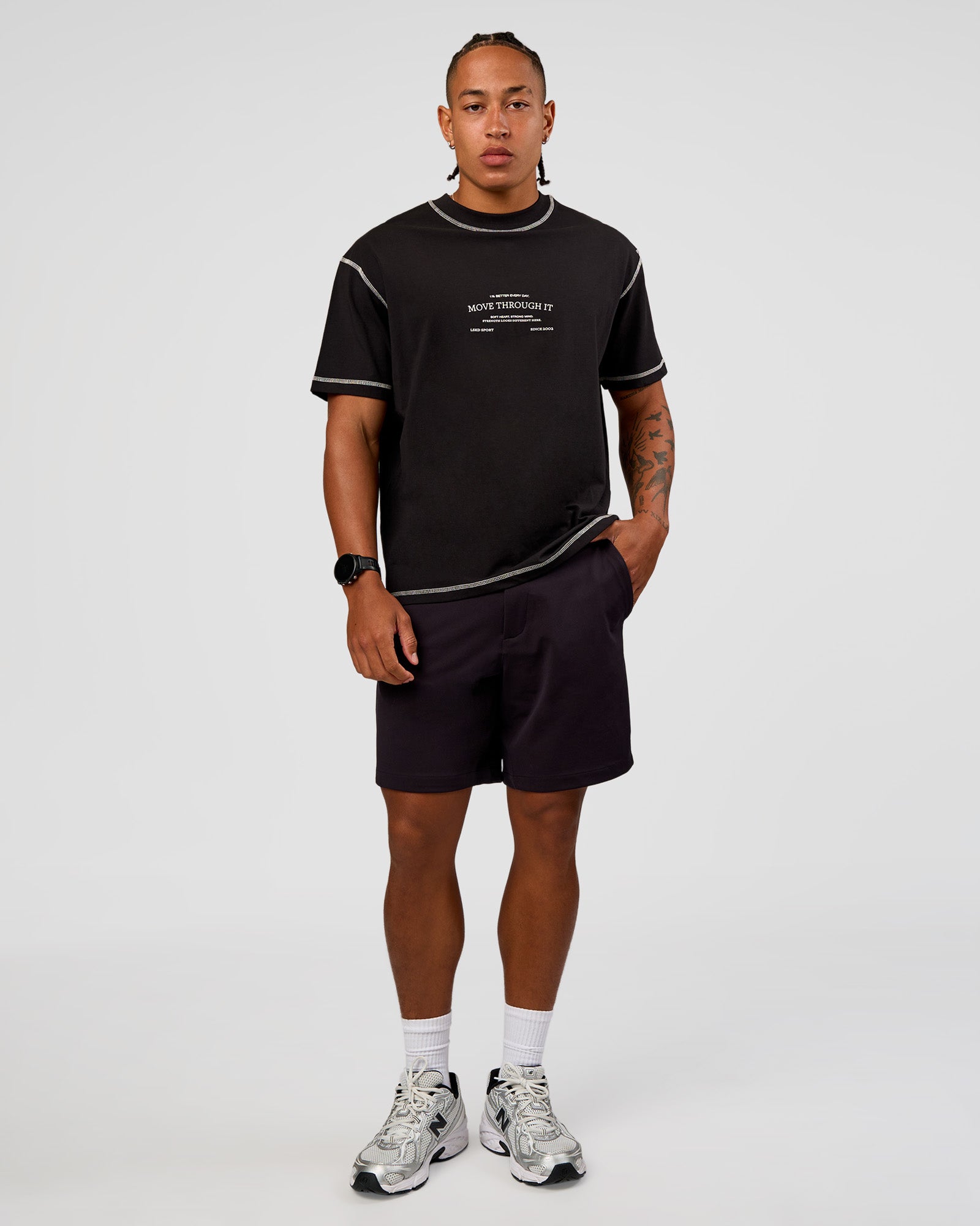 CF Unisex Oversized Heavyweight FLXCotton Tee - Black-CF Move Through It