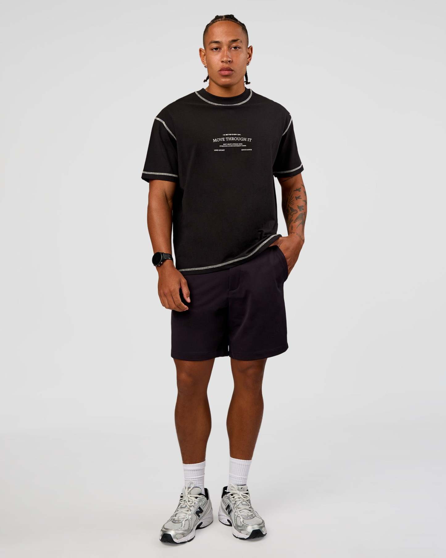 CF Unisex Oversized Heavyweight FLXCotton Tee - Black-CF Move Through It