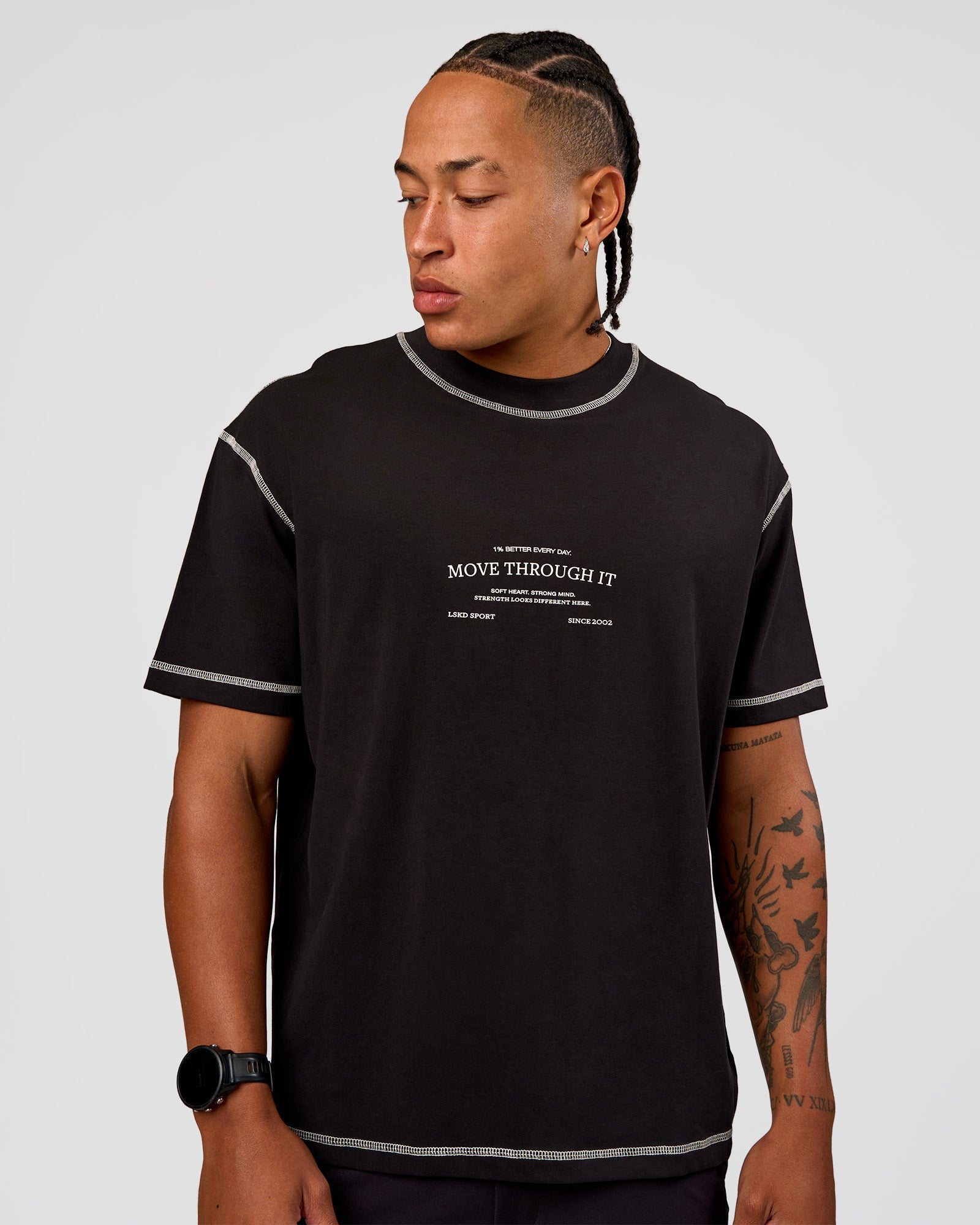 CF Unisex Oversized Heavyweight FLXCotton Tee - Black-CF Move Through It