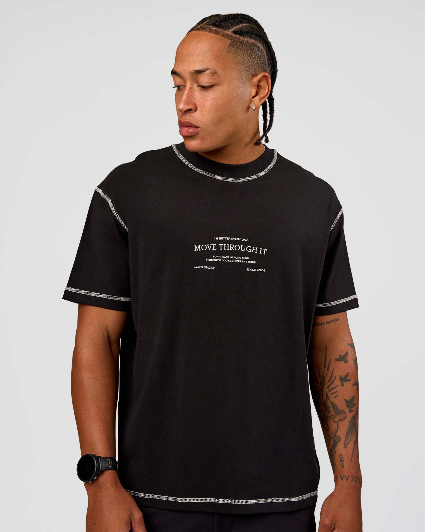CF Unisex Oversized Heavyweight FLXCotton Tee - Black-CF Move Through It