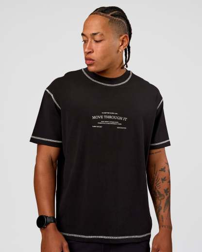 CF Unisex Oversized Heavyweight FLXCotton Tee - Black-CF Move Through It