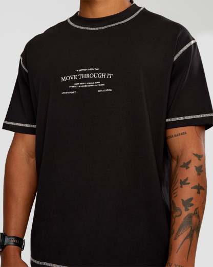 CF Unisex Oversized Heavyweight FLXCotton Tee - Black-CF Move Through It