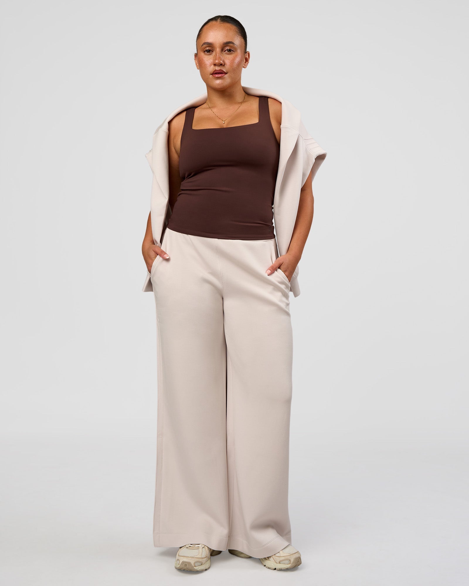 CF Elevate SoftTouch Pintuck Wide Leg Pant - Clay