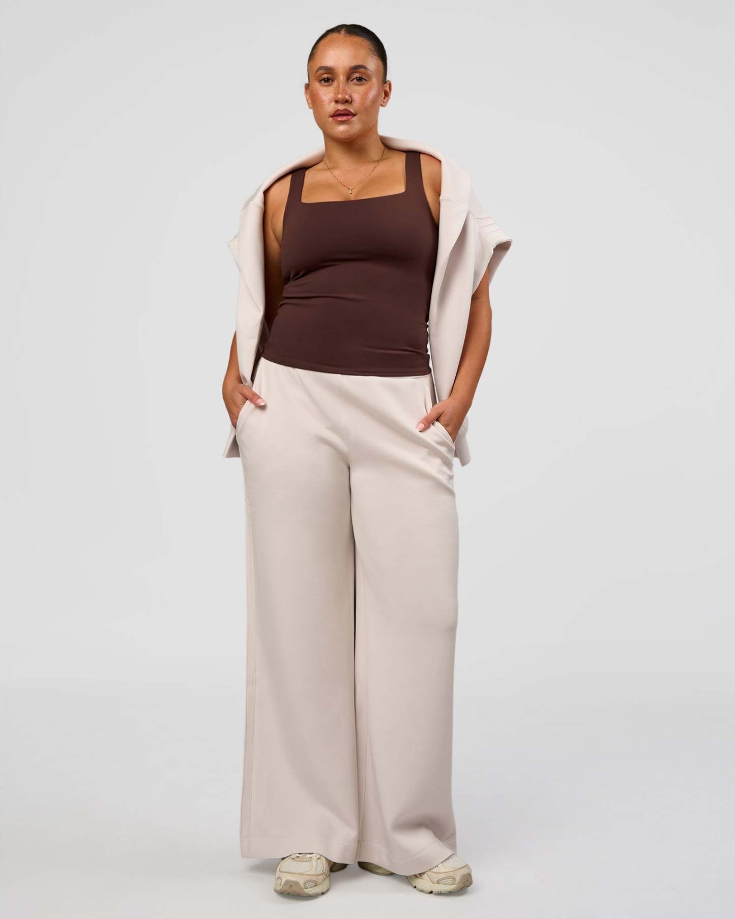 CF Elevate SoftTouch Pintuck Wide Leg Pant - Clay