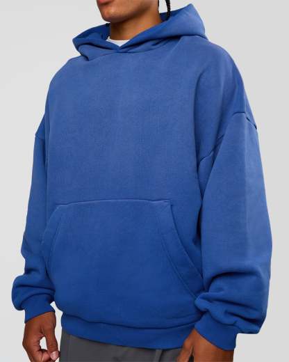 Memory In Motion Ultra Heavyweight Washed Hoodie - Electric Indigo Washed