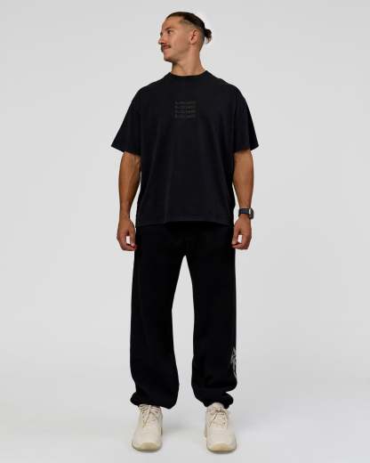 Move Fast Heavyweight Oversized Tee - Black Washed