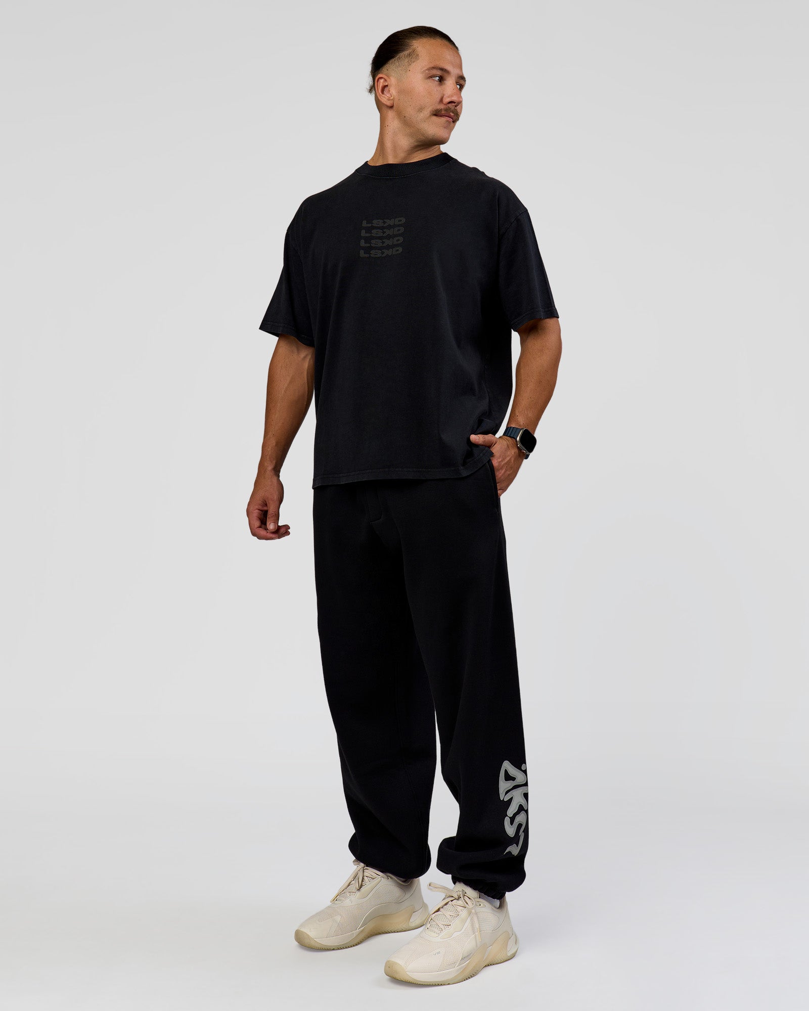 Move Fast Heavyweight Oversized Tee - Black Washed
