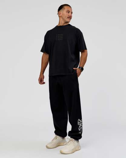Move Fast Heavyweight Oversized Tee - Black Washed