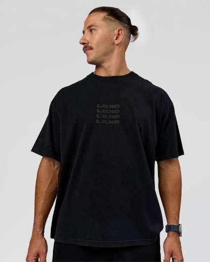 Move Fast Heavyweight Oversized Tee - Black Washed
