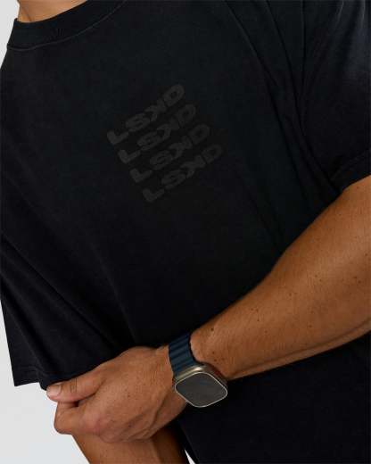 Move Fast Heavyweight Oversized Tee - Black Washed