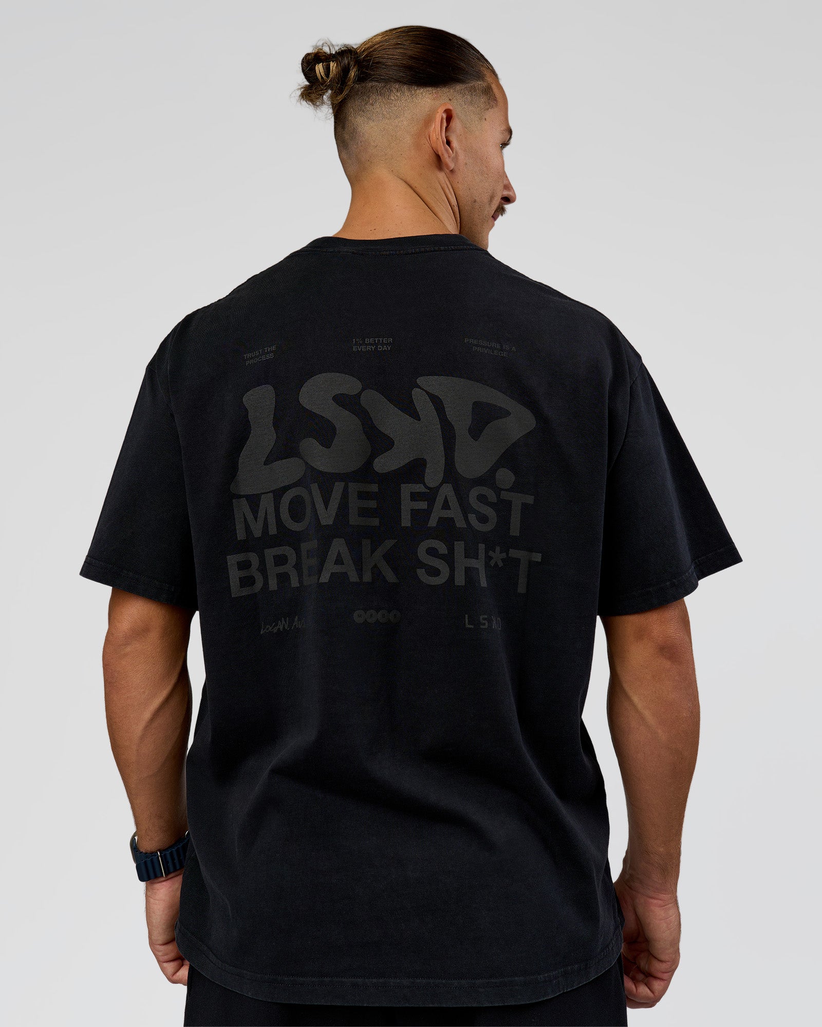 Move Fast Heavyweight Oversized Tee - Black Washed