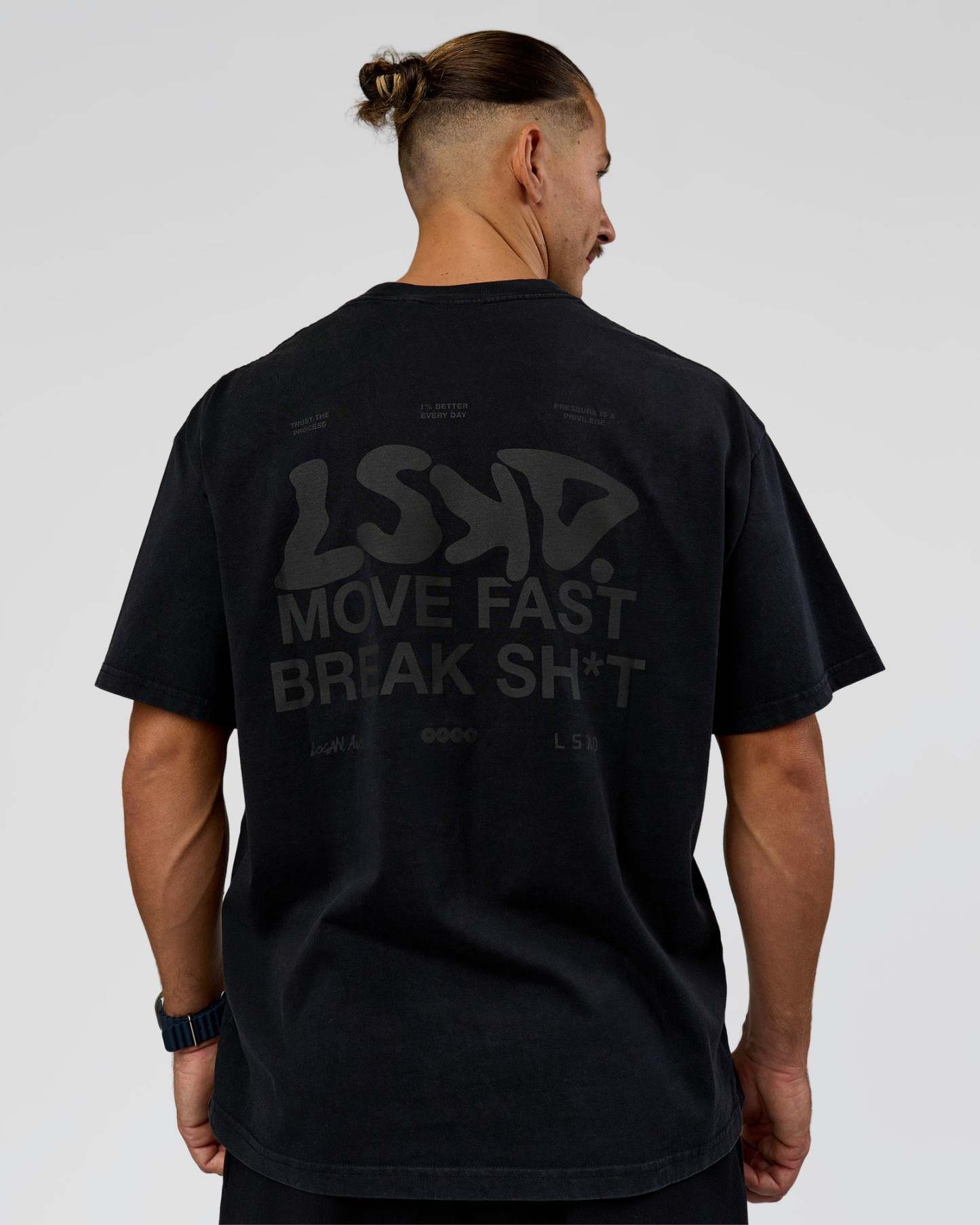Move Fast Heavyweight Oversized Tee - Black Washed