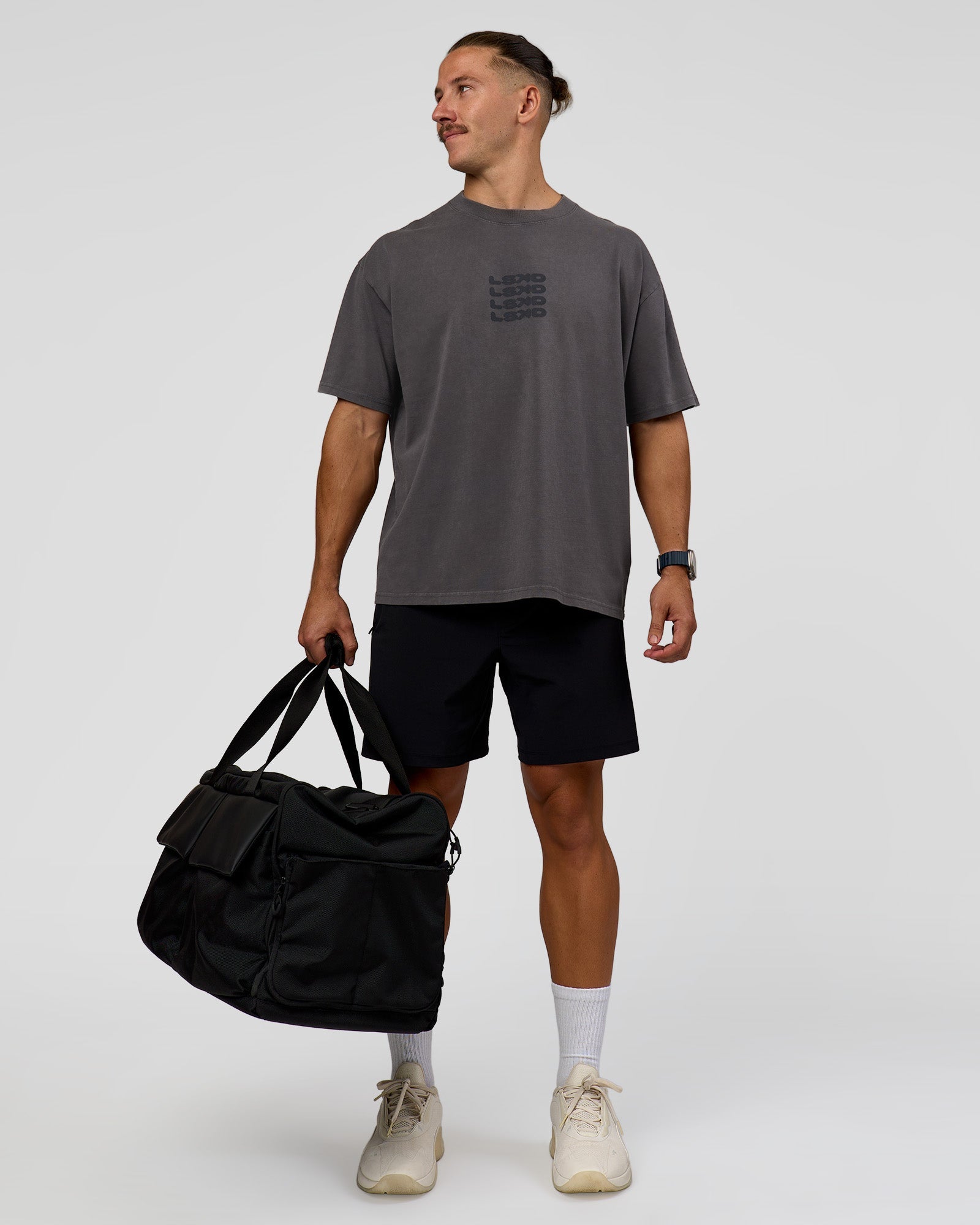 Move Fast Heavyweight Oversized Tee - Dark Storm Washed