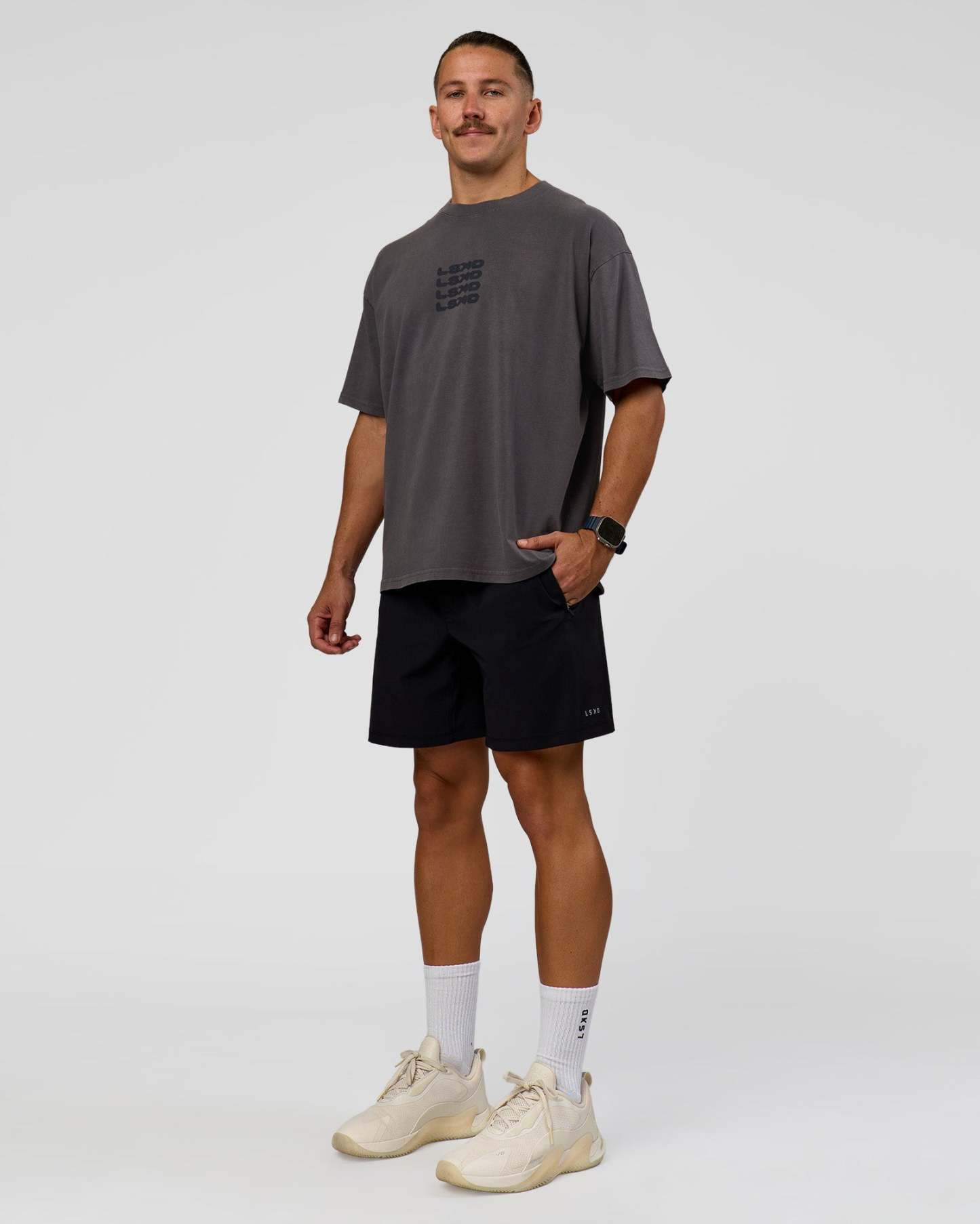 Move Fast Heavyweight Oversized Tee - Dark Storm Washed