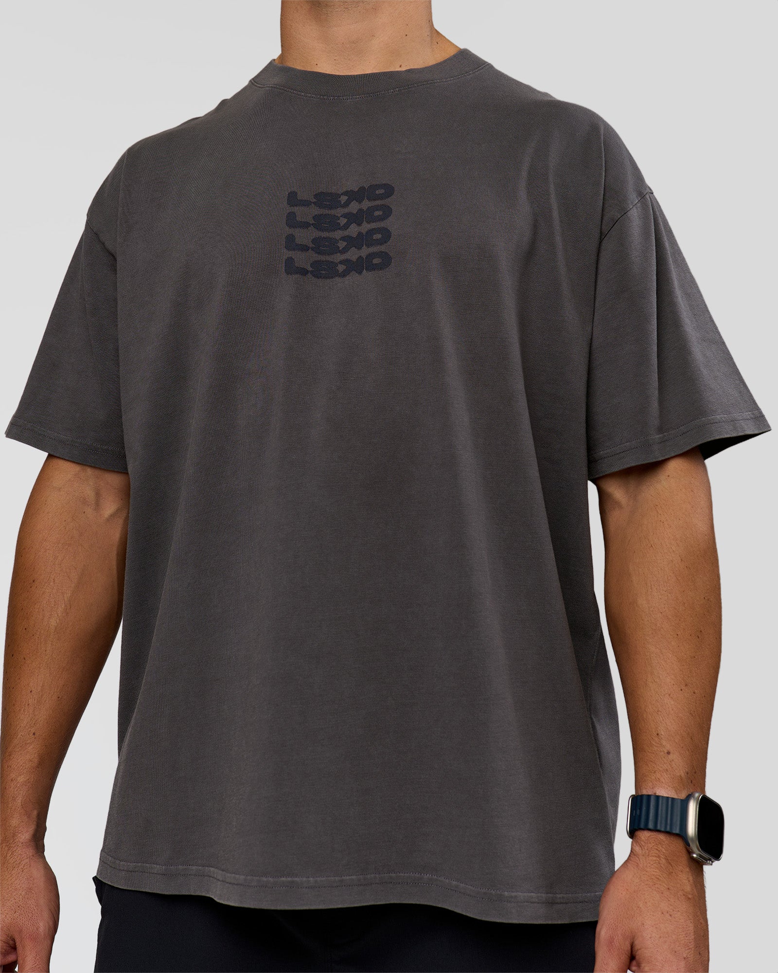Move Fast Heavyweight Oversized Tee - Dark Storm Washed