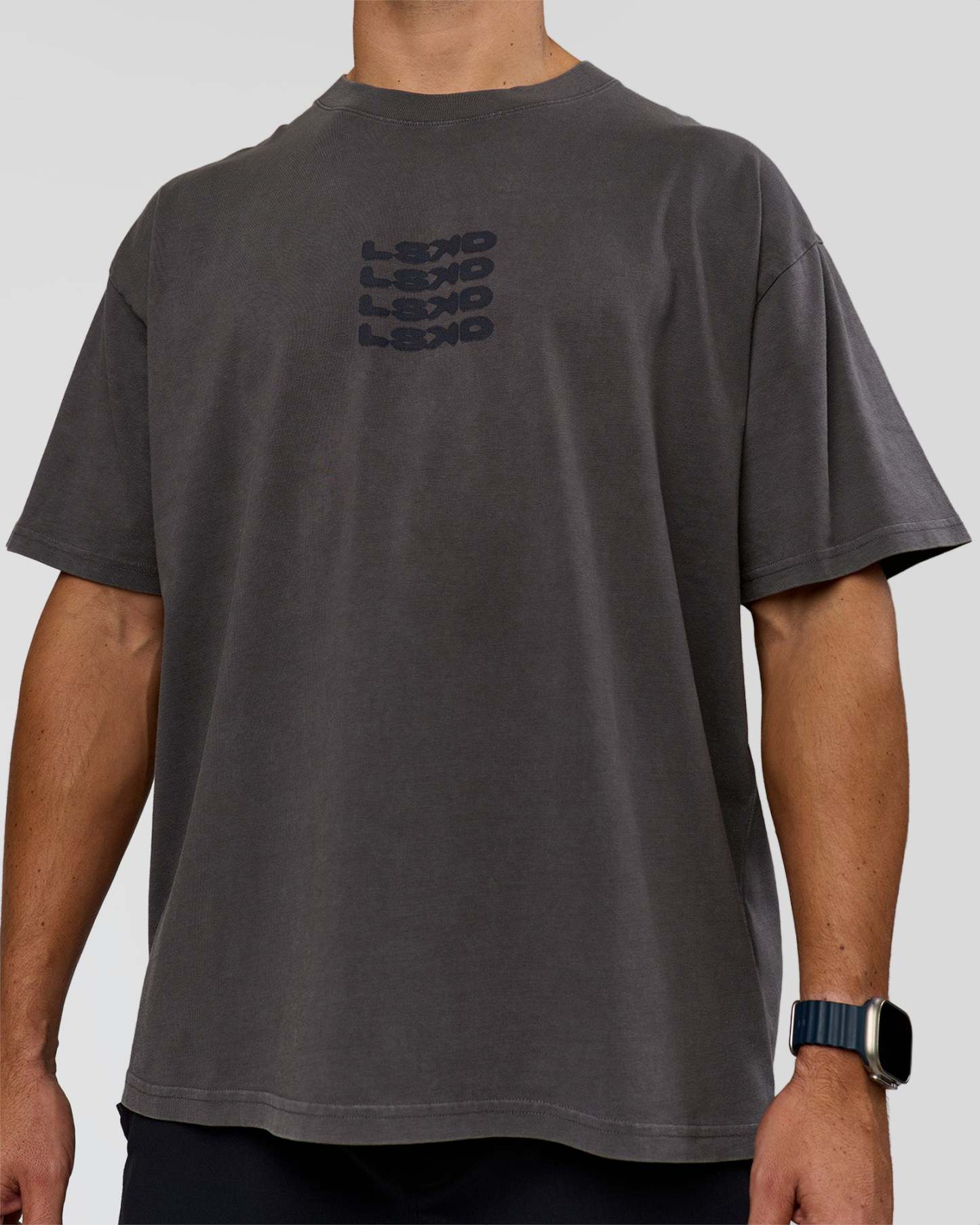 Move Fast Heavyweight Oversized Tee - Dark Storm Washed