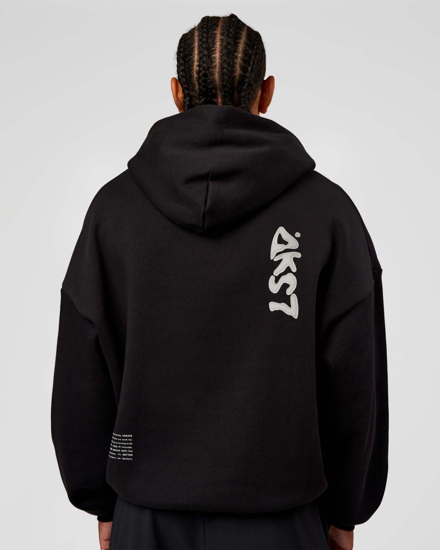 Static Grit Unisex Boxy Hoodie - Black-Alloy