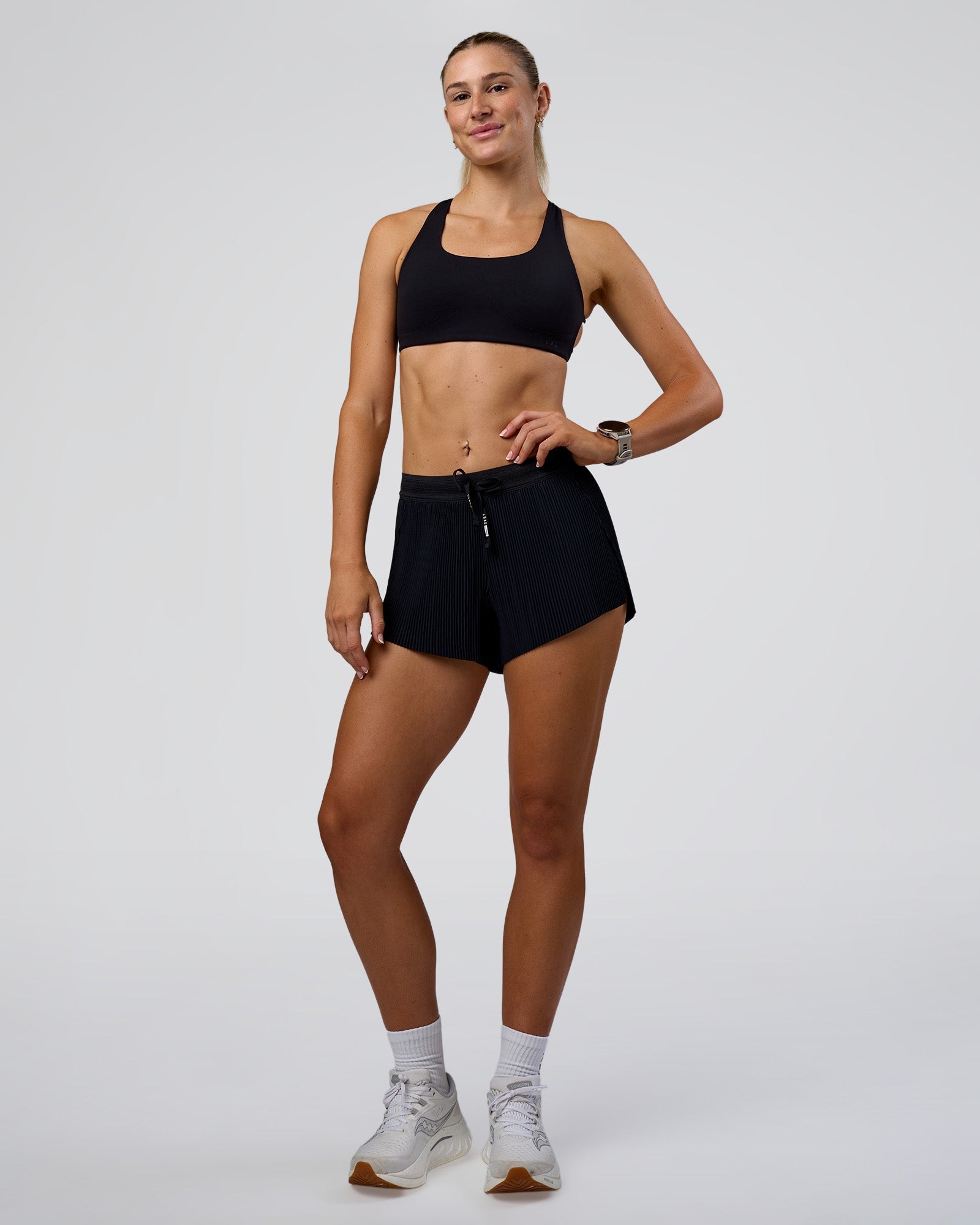 Accelerate 3" Pleated Mid-Rise Running Short - Black