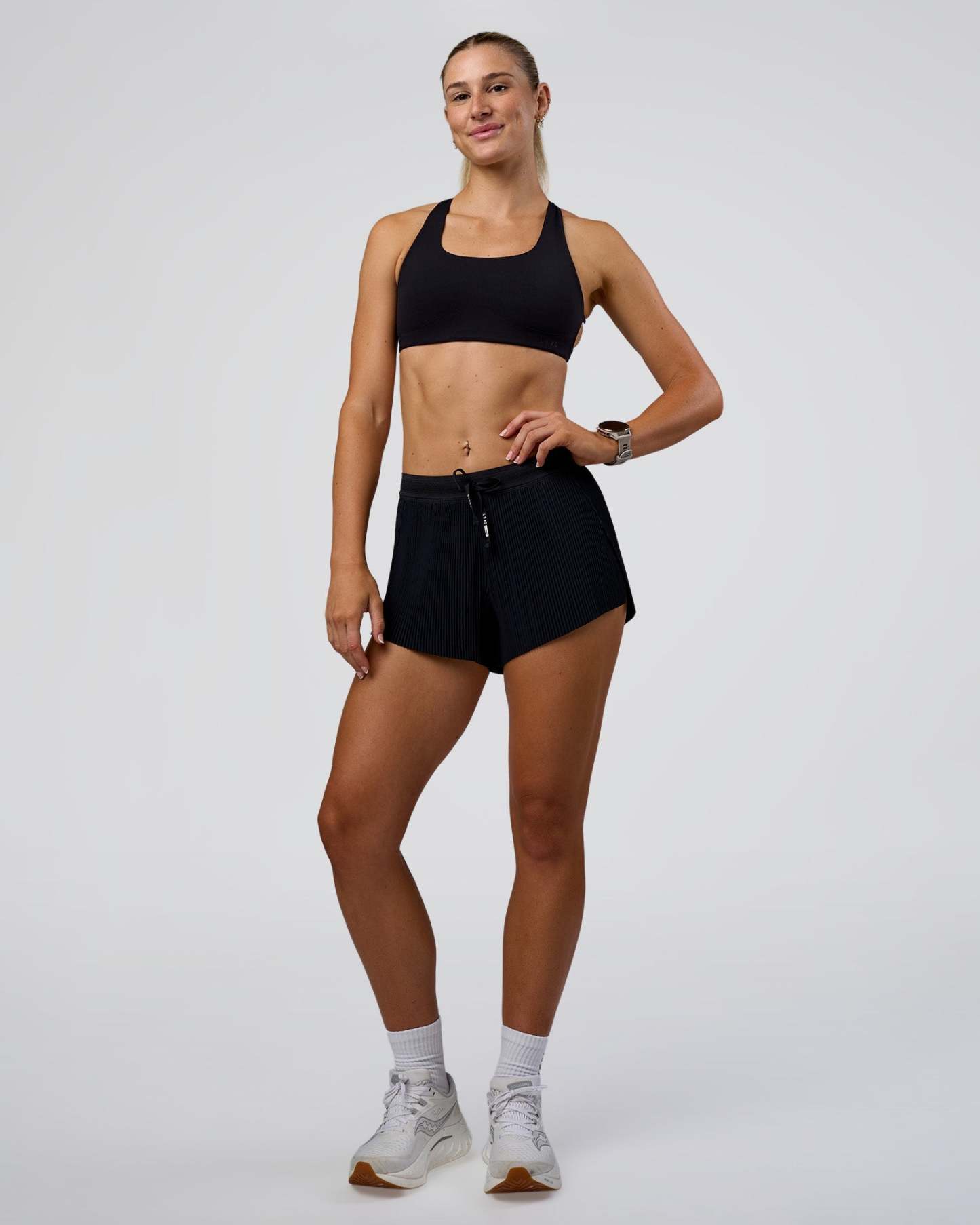 Accelerate 3" Pleated Mid-Rise Running Short - Black